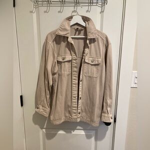 Divided womens beige oversized Button-Up Utility Jacket - Size XS